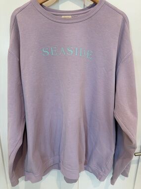 Comfort Colors Lavender Crewneck with Teal 'SEASIDE' Print